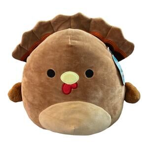 Squishmallows Kellytoy Thanksgiving Terry Turkey Brown And Beige Medium